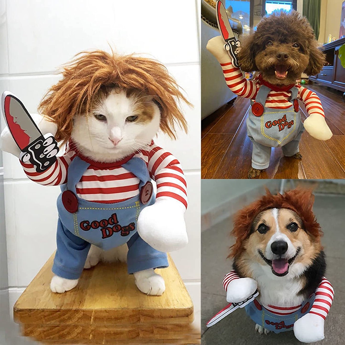Pet Deadly Dog Costume – Cute & Funny Cosplay Outfit for Small, Medium & Large Dogs | Halloween, Christmas, Party (Small)