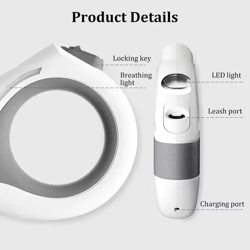 Retractable Dog & Cat Leash | Automatic Extendable Pet Lead with One-Touch Brake | Durable Nylon Traction Rope for Small to Large Breeds