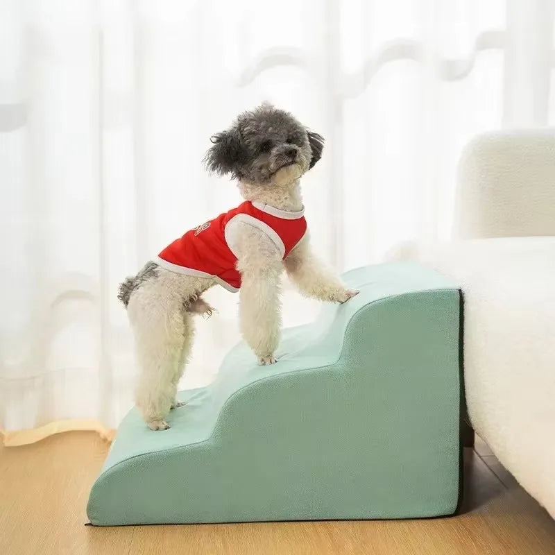 Removable Pet Stairs Anti-Slip 3 Tier Ramp High Elasticity Dog Steps for Dogs Cats Sofa Bed Washable Couch Training Pet Supplies