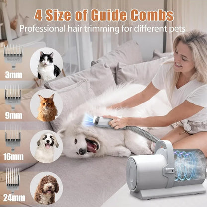 Dog Grooming Vacuum & Pet Grooming Kit – 5-in-1 Low Noise Hair Remover with Clippers, 2.5L Dust Cup, 11000Pa Suction for Dogs & Cats, Home Pet Hair Vacuum for Shedding, PG50