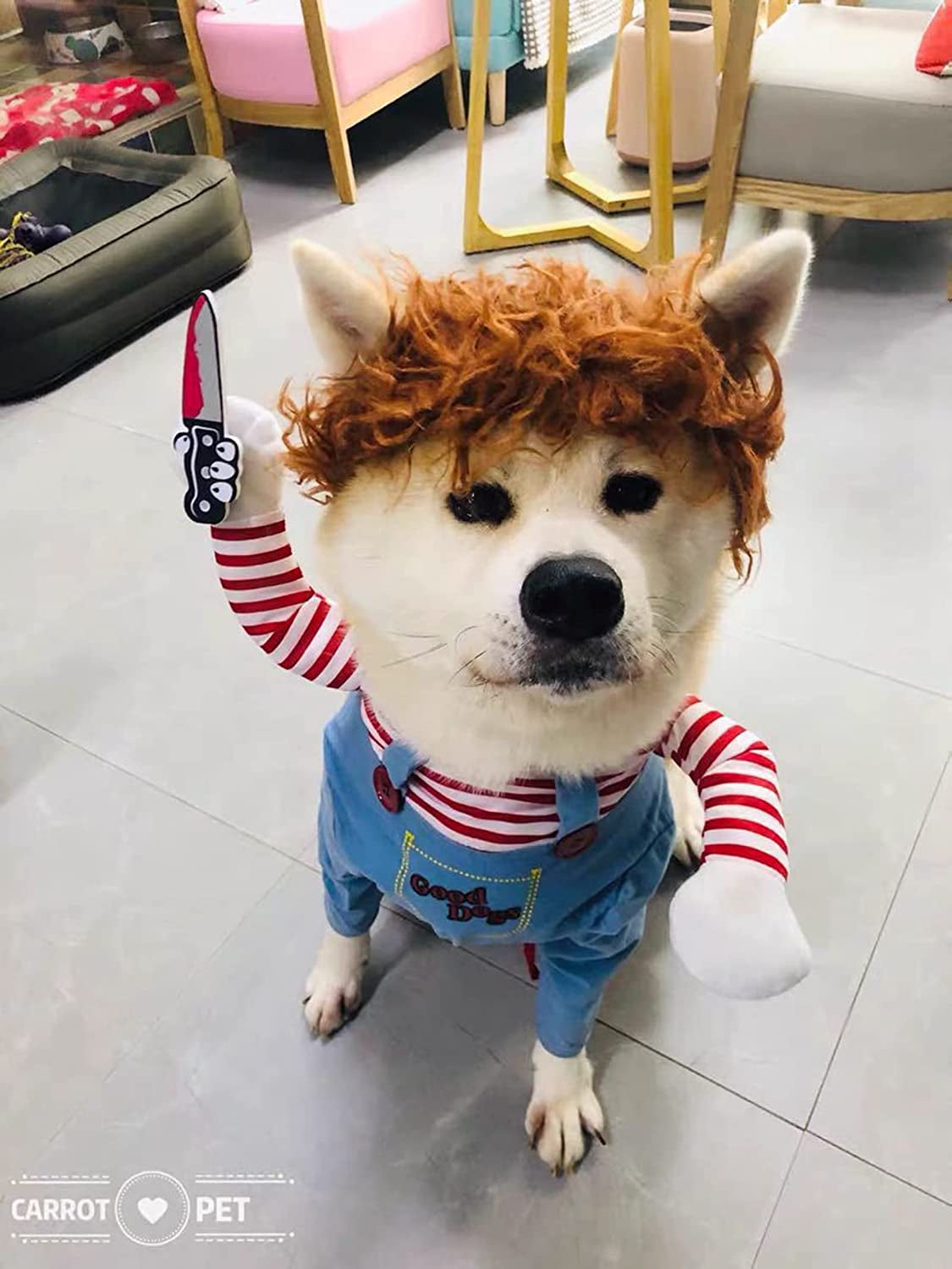 Pet Deadly Dog Costume – Cute & Funny Cosplay Outfit for Small, Medium & Large Dogs | Halloween, Christmas, Party (Small)