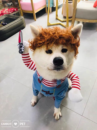Pet Deadly Dog Costume – Cute & Funny Cosplay Outfit for Small, Medium & Large Dogs | Halloween, Christmas, Party (Small)