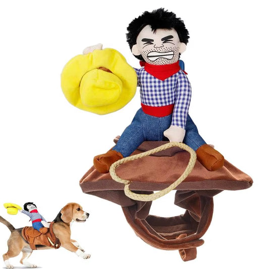 Dog Horse Saddle Costume Cowboy Pet Costume for Funny Halloween Creative Dog Cat Costume Clothes Fits Puppy Medium Dog Kitten