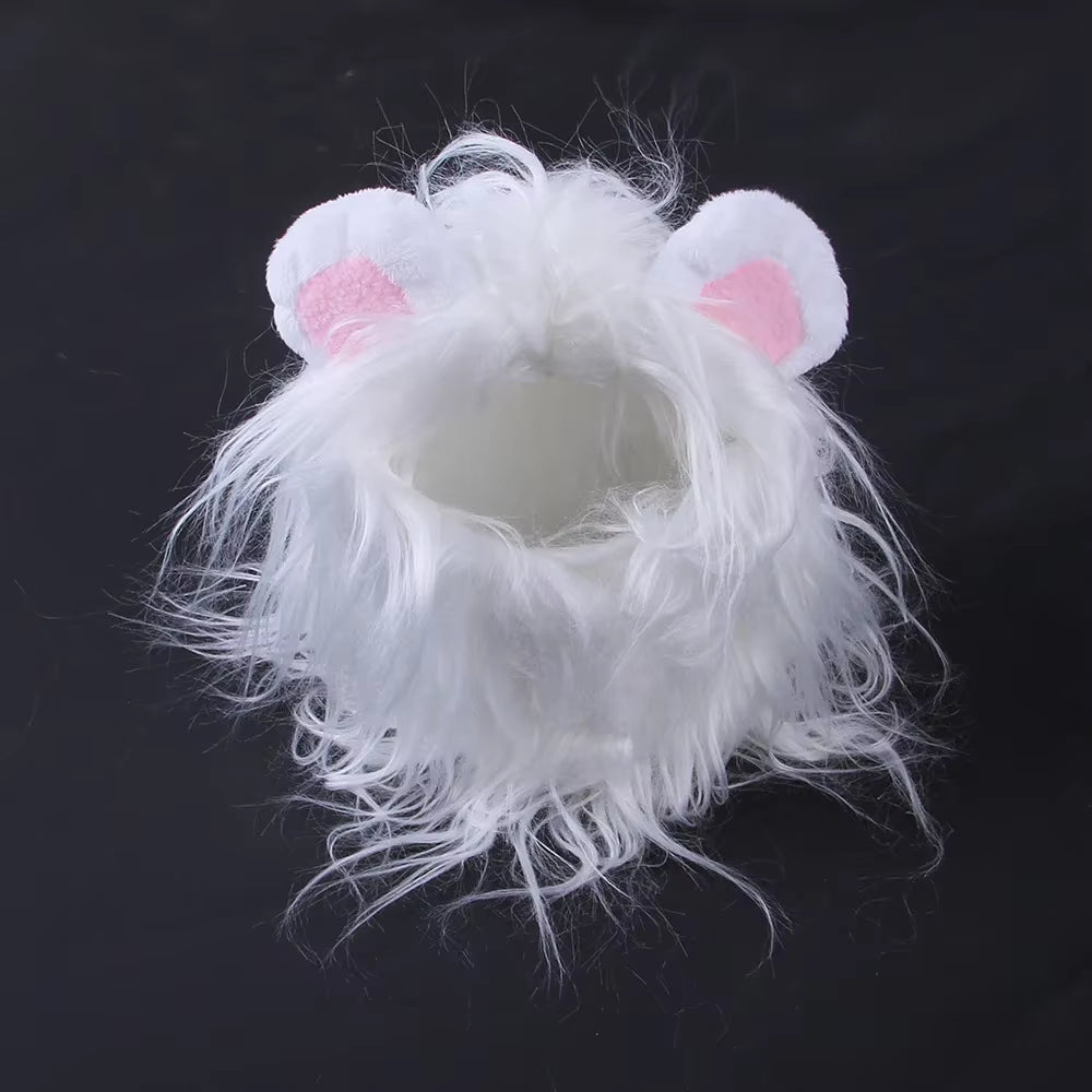 Lion Mane Dog Costume – Realistic Pet Wig for Small Dogs & Cats | Funny Halloween Cosplay Headgear & Pet Supplies