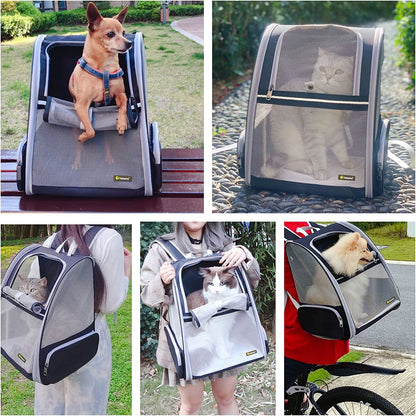 Innovative Bubble Backpack Pet Carrier for Cats & Dogs – Travel-Friendly, Comfortable & Breathable (Black)