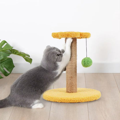 Floral Cat Scratching Post – Cute Kitten Scratcher with Durable Tear-Resistant & Abrasion-Resistant Design