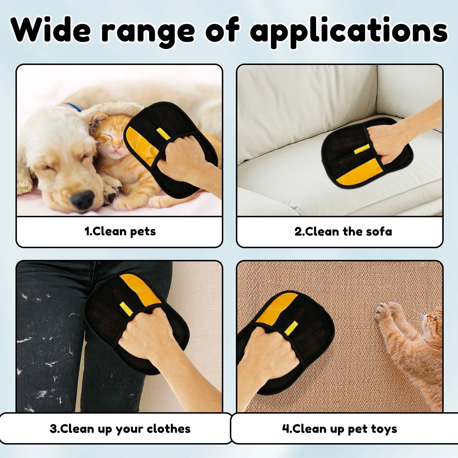 5Pcs Pet Grooming Gloves Electrostatic Pet Hair Removal Glove Double Sided Cats Dogs Static Dedusting Brush for Couch Furniture