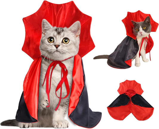 Halloween Pet Cape Costume – Vampire Cloak, Witch & Wizard Cosplay Outfit | Funny Party Apparel for Small & Medium Dogs & Cats