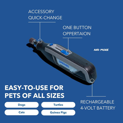 Pawcontrol 7760-PGK Dog Nail Grinder & Trimmer | Cordless Rechargeable Pet Grooming Tool | Safe & Quiet Nail Care for Dogs, Cats & Small Animals