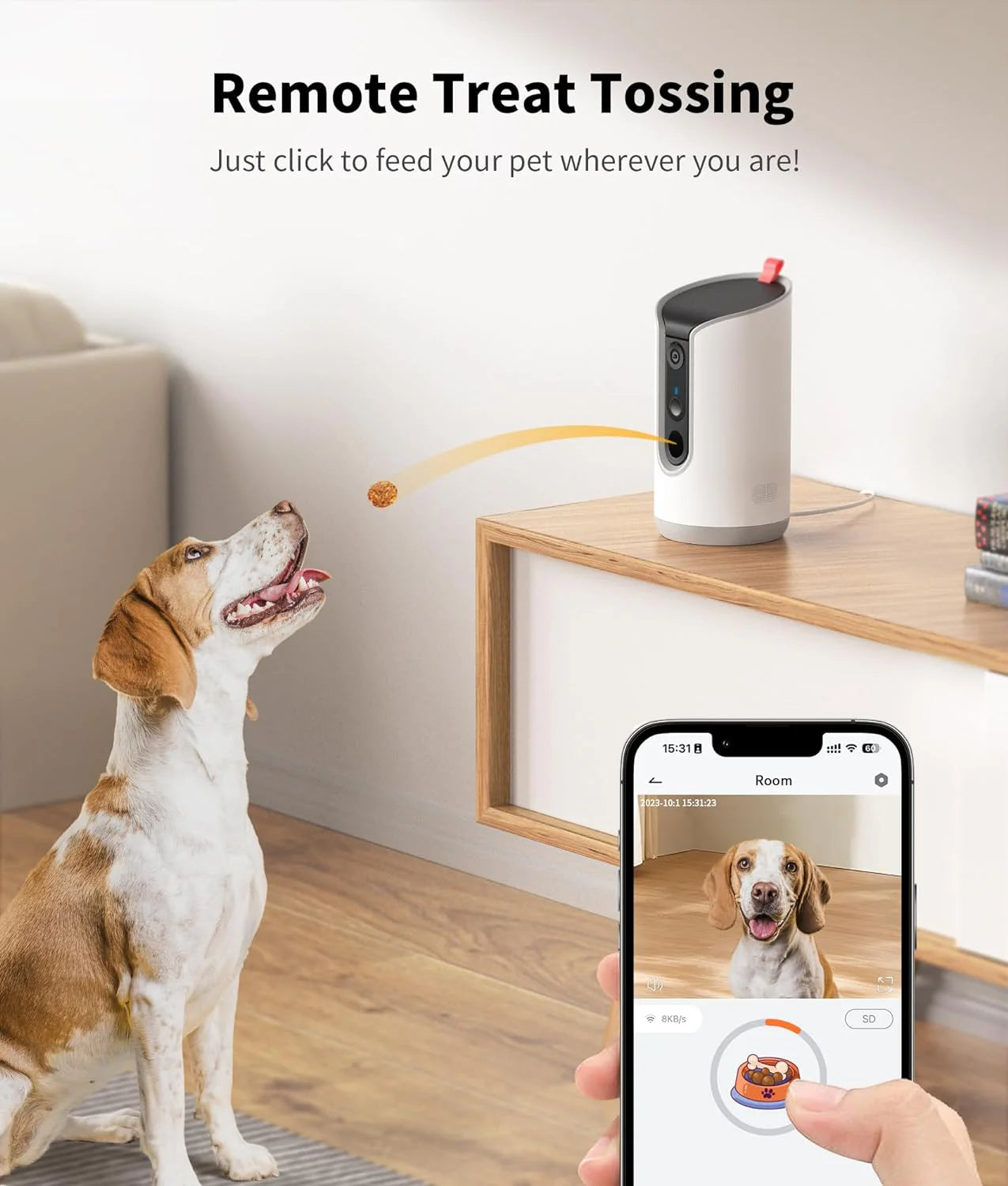 Smart Pet Camera with Treat Dispenser – Monitor, Talk & Reward Your Pet from Anywhere 🐾