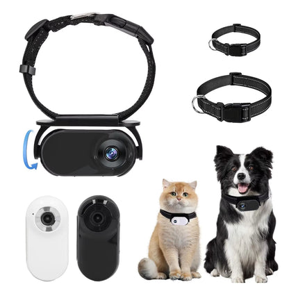 Pet Collar Camera for Cats & Dogs – 120° Wide Angle Lens, OTG Video Recording, Adjustable Magnetic Clip, Outdoor Adventure Camera