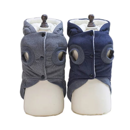 Small Dog Clothes Winter Warm Hoodie - Cotton Pet Coat Jacket for Chihuahua, Pug, Yorkie, Cat - Puppy Clothing with Hood