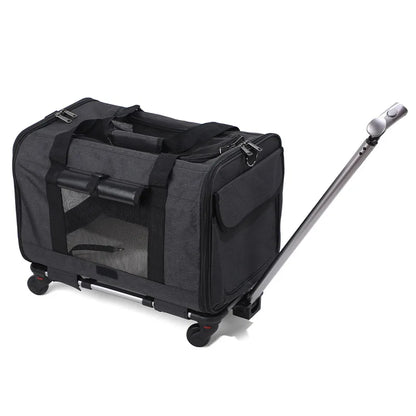 Rolling Pet Carrier for Small Dogs & Cats – Airline Approved, Foldable 2-in-1 Dog Carrier & Pet Stroller for Pets Up to 15 lbs