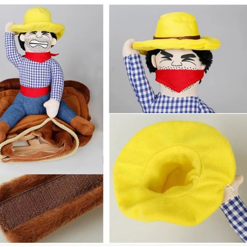Dog Horse Saddle Costume Cowboy Pet Costume for Funny Halloween Creative Dog Cat Costume Clothes Fits Puppy Medium Dog Kitten