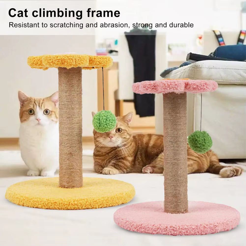 Floral Cat Scratching Post – Cute Kitten Scratcher with Durable Tear-Resistant & Abrasion-Resistant Design