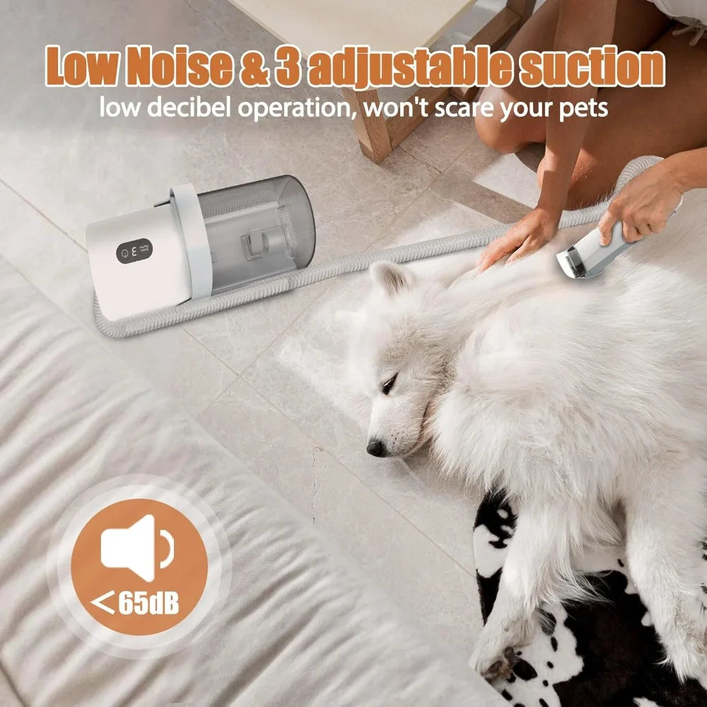 Dog Grooming Vacuum & Pet Grooming Kit – 5-in-1 Low Noise Hair Remover with Clippers, 2.5L Dust Cup, 11000Pa Suction for Dogs & Cats, Home Pet Hair Vacuum for Shedding, PG50