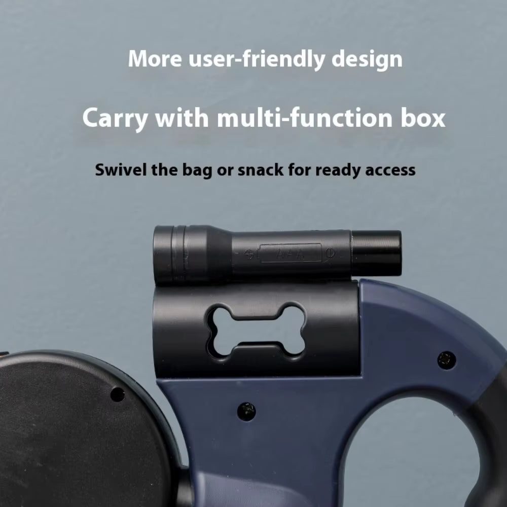 2-in-1 Dual Retractable Dog Leash | Automatic Dual-Head Lead for Small & Medium Dogs – Bichon Frise, Corgi, Teacup Poodle | Durable ABS Material