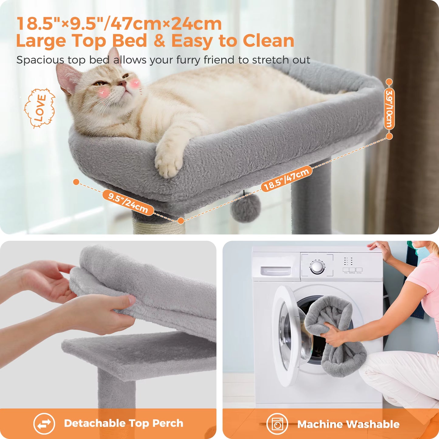 Multi-Level Cat Tree Tower with Condo, Scratching Posts, Cozy Perches & Hanging Ball Toy – Stable Luxury Cat Play House