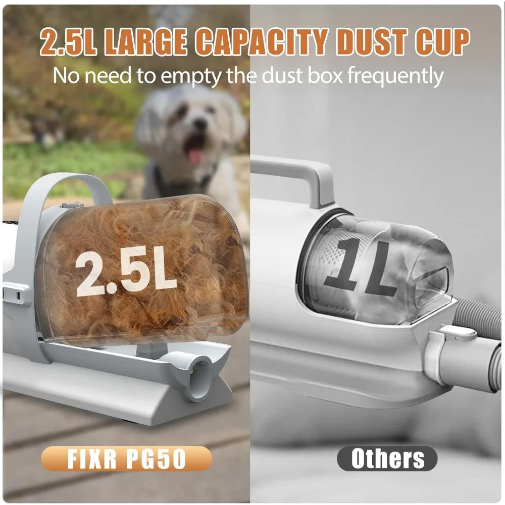 Dog Grooming Vacuum & Pet Grooming Kit – 5-in-1 Low Noise Hair Remover with Clippers, 2.5L Dust Cup, 11000Pa Suction for Dogs & Cats, Home Pet Hair Vacuum for Shedding, PG50
