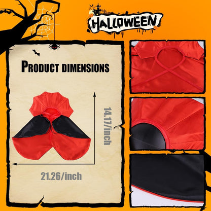 Halloween Pet Cape Costume – Vampire Cloak, Witch & Wizard Cosplay Outfit | Funny Party Apparel for Small & Medium Dogs & Cats