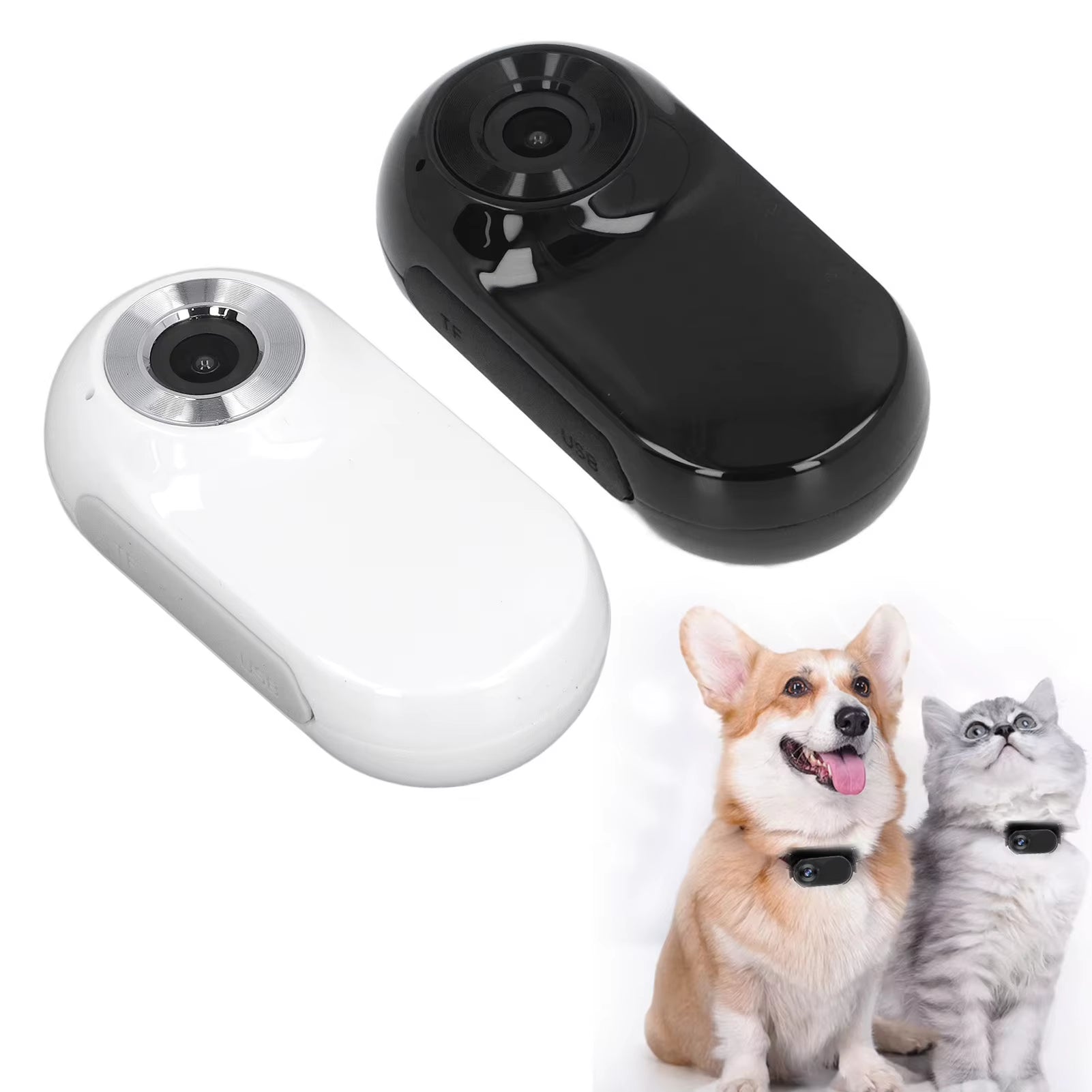 Pet Collar Camera for Cats & Dogs – 120° Wide Angle Lens, OTG Video Recording, Adjustable Magnetic Clip, Outdoor Adventure Camera