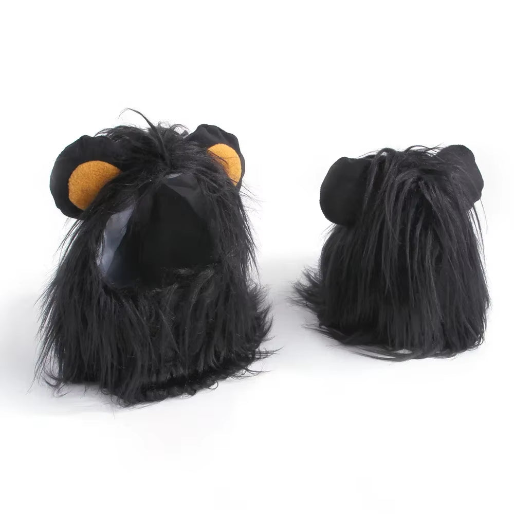 Lion Mane Dog Costume – Realistic Pet Wig for Small Dogs & Cats | Funny Halloween Cosplay Headgear & Pet Supplies
