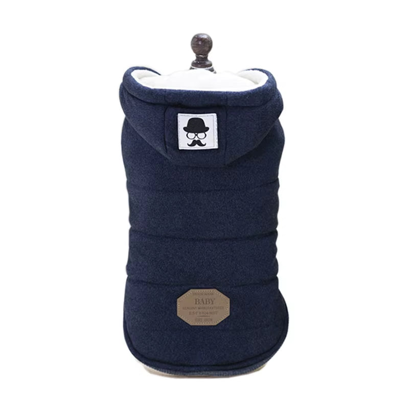 Small Dog Clothes Winter Warm Hoodie - Cotton Pet Coat Jacket for Chihuahua, Pug, Yorkie, Cat - Puppy Clothing with Hood