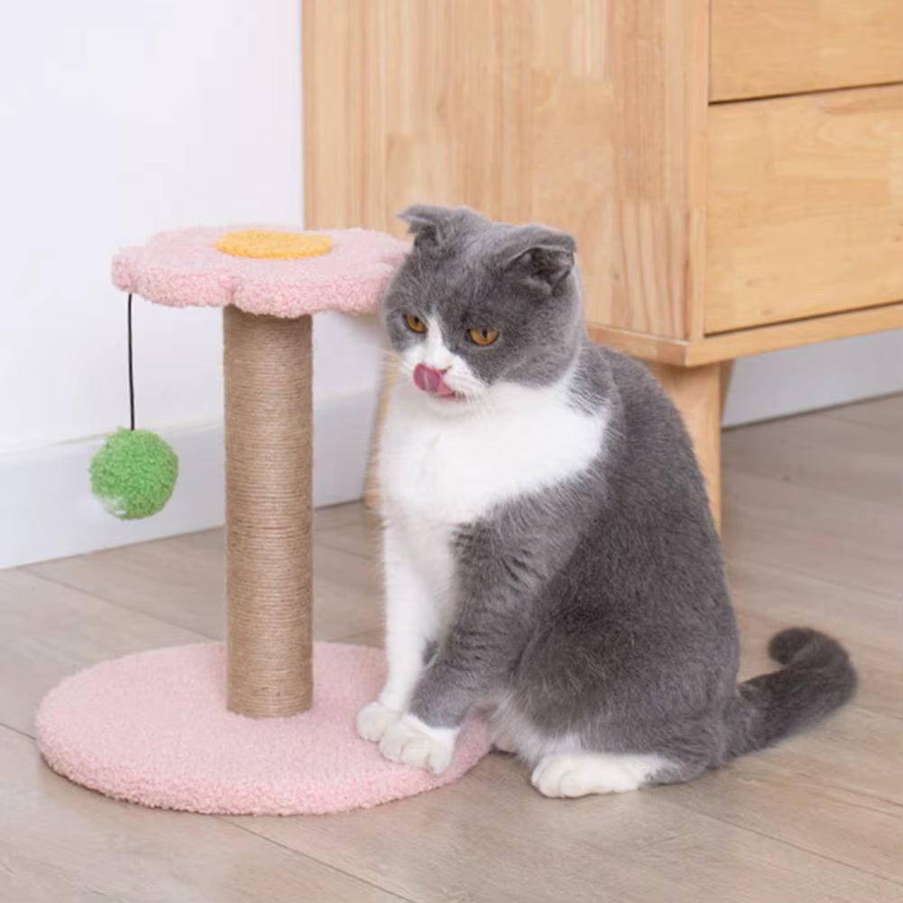 Floral Cat Scratching Post – Cute Kitten Scratcher with Durable Tear-Resistant & Abrasion-Resistant Design