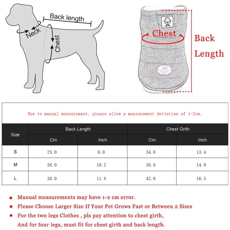 Small Dog Clothes Winter Warm Hoodie - Cotton Pet Coat Jacket for Chihuahua, Pug, Yorkie, Cat - Puppy Clothing with Hood